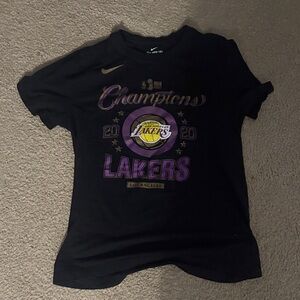 Nike Kids Black and Purple Lakers Champions Tee